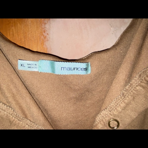 Velvet Tan Button Down Dress - Picture 5 of 5